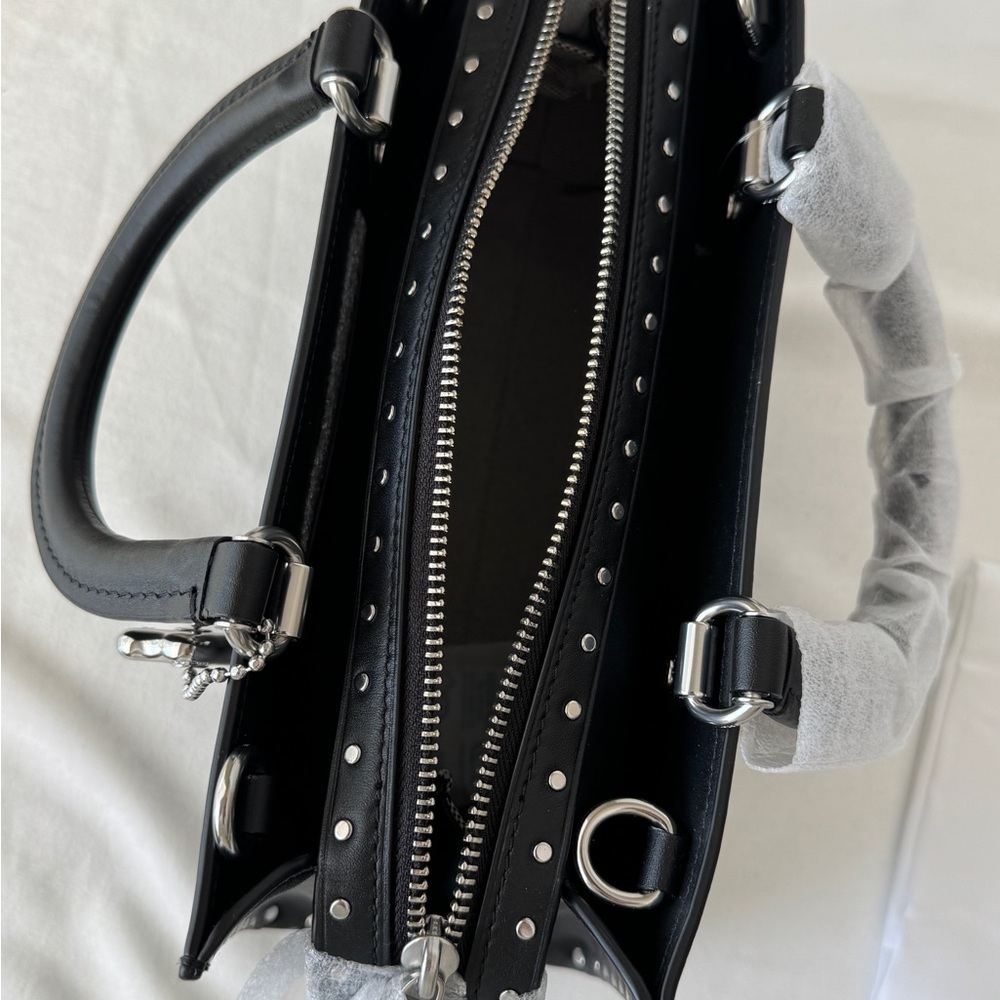 Coach Black Satchel with Silver Accents - Picture 3 of 9